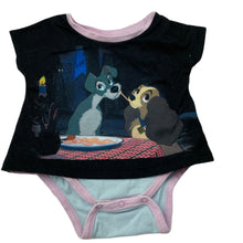 Load image into Gallery viewer, Girls Peter Alexander, Disney Lady & the Tramp bodysuit / romper, wash fade & pilling, FUC, size 000-00,