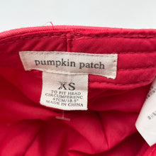 Load image into Gallery viewer, Girls Pumpkin Patch, lined cotton cap / hat, light mark, FUC, size 00-0,