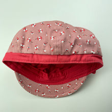 Load image into Gallery viewer, Girls Pumpkin Patch, lined cotton cap / hat, light mark, FUC, size 00-0,
