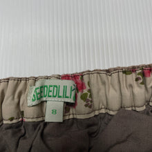 Load image into Gallery viewer, Girls SEEDEDLILI, cotton lined velvet skirt, elasticated, missing button right pocket, FUC, size 8,