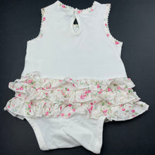 Load image into Gallery viewer, Girls Bebe by Minihaha, embroidered summer romper, light marks on back, FUC, size 000,