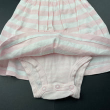 Load image into Gallery viewer, Girls Carters, pink & white stripe cotton romper dress, FUC, size 3 months,