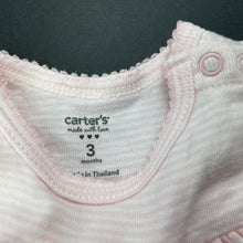 Load image into Gallery viewer, Girls Carters, pink & white stripe cotton romper dress, FUC, size 3 months,
