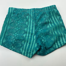 Load image into Gallery viewer, Girls California Kisses, lined lace dance shorts, elasticated, Sz: S, EUC, size 5-6,