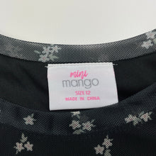Load image into Gallery viewer, Girls Mango, lined black & white floral lightweight dress, GUC, size 12, L: 86cm