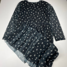 Load image into Gallery viewer, Girls Mango, lined black & white floral lightweight dress, GUC, size 12, L: 86cm