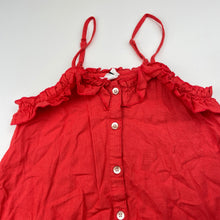 Load image into Gallery viewer, Girls Cotton On, orange viscose / linen summer dress, EUC, size 7, L: 64cm