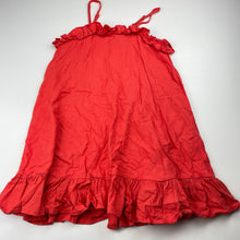 Load image into Gallery viewer, Girls Cotton On, orange viscose / linen summer dress, EUC, size 7, L: 64cm