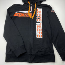 Load image into Gallery viewer, unisex NRL Supporter, Wests Tigers zip hoodie sweater, light pilling, FUC, size 12,