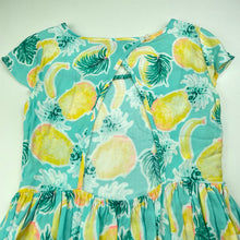 Load image into Gallery viewer, Girls Pumpkin Patch, lightweight open-back dress, pineapples & bananas, EUC, size 8, L: 68cm