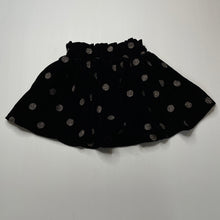 Load image into Gallery viewer, Girls Country Road, black velvet & metallic spot skirt, elasticated, L: 27cm, EUC, size 3,