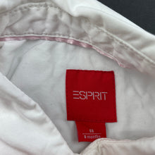 Load image into Gallery viewer, Girls Esprit, lightweight cotton long sleeve shirt, mark back right cuff, FUC, size 6 months,