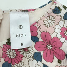 Load image into Gallery viewer, Girls Target, lined lightweight floral long sleeve dress, EUC, size 8, L: 68cm