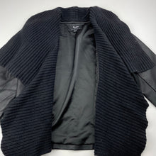 Load image into Gallery viewer, Girls Bardot Junior, black faux leather & knit jacket, no fastening, EUC, size 7,