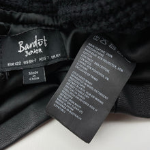 Load image into Gallery viewer, Girls Bardot Junior, black faux leather & knit jacket, no fastening, EUC, size 7,
