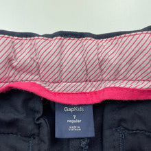 Load image into Gallery viewer, Girls GAP, navy cotton chino pants, adjustable, Inside leg: 57cm, GUC, size 7,