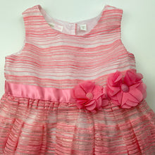 Load image into Gallery viewer, Girls Victoria Rose, lined pink, white & silver party dress, FUC, size 6, L: 67cm