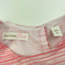 Load image into Gallery viewer, Girls Victoria Rose, lined pink, white & silver party dress, FUC, size 6, L: 67cm