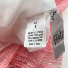Load image into Gallery viewer, Girls Victoria Rose, lined pink, white & silver party dress, FUC, size 6, L: 67cm