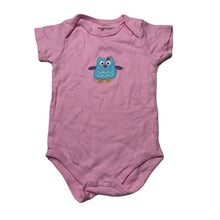 Load image into Gallery viewer, Girls Luvable Friends, pink cotton bodysuit / romper, owl, GUC, size 00,