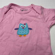 Load image into Gallery viewer, Girls Luvable Friends, pink cotton bodysuit / romper, owl, GUC, size 00,