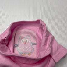 Load image into Gallery viewer, Girls Luvable Friends, pink cotton bodysuit / romper, owl, GUC, size 00,