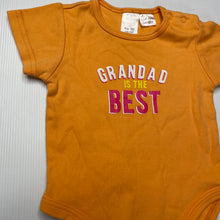 Load image into Gallery viewer, unisex Ollies Place, orange cotton bodysuit / romper, grandad, GUC, size 00,