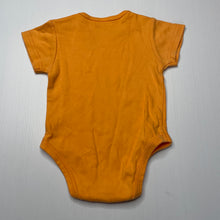 Load image into Gallery viewer, unisex Ollies Place, orange cotton bodysuit / romper, grandad, GUC, size 00,