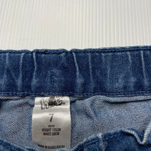 Load image into Gallery viewer, Girls H&T, blue stretch denim skirt, adjustable, L: 27.5cm, FUC, size 7,
