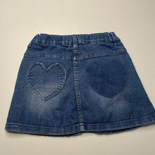 Load image into Gallery viewer, Girls H&T, blue stretch denim skirt, adjustable, L: 27.5cm, FUC, size 7,