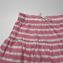 Load image into Gallery viewer, Girls Fun Spirit, pink & white stripe cotton skirt, elasticated, L: 24cm, GUC, size 6,