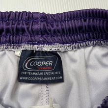 Load image into Gallery viewer, unisex COOPER TEAMWEAR, purple sports / activewear shorts, elasticated, EUC, size 8,