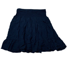 Load image into Gallery viewer, Girls navy, lightweight skirt, elasticated, no size, L: 40cm, W: 28cm across unstretched, EUC, size 6-7,