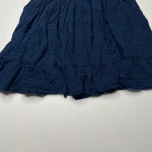 Load image into Gallery viewer, Girls navy, lightweight skirt, elasticated, no size, L: 40cm, W: 28cm across unstretched, EUC, size 6-7,
