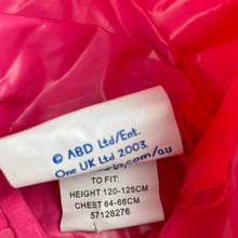 Load image into Gallery viewer, Girls Peppa Pig, PVC rain coat / jacket, L: 65cm, discolouration, FUC, size 6-7,