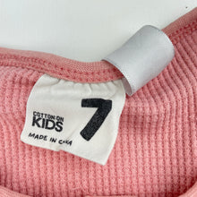 Load image into Gallery viewer, Girls Cotton On, pink waffle pyjama top, FUC, size 7,