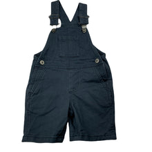 Load image into Gallery viewer, Boys blue, stretch cotton overalls / shortalls, labels removed, W: 26cm across, EUC, size 0-1,