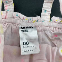 Load image into Gallery viewer, Girls Anko, cotton lined summer romper, FUC, size 00,