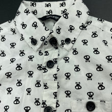 Load image into Gallery viewer, Boys George, lightweight cotton short sleeve shirt, skulls, EUC, size 0,