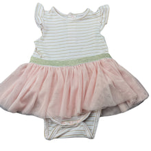 Load image into Gallery viewer, Girls striped, stretchy tutu romper, FUC, size 00,