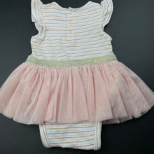 Load image into Gallery viewer, Girls striped, stretchy tutu romper, FUC, size 00,
