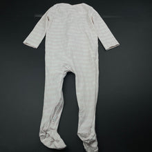 Load image into Gallery viewer, Girls Cotton On, pink stripe stretchy zip coverall / romper, GUC, size 1,