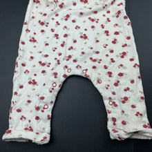 Load image into Gallery viewer, Girls Baby Berry, floral organic cotton ruffle romper, FUC, size 0,