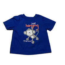 Load image into Gallery viewer, Boys Garanimals, blue t-shirt / top, monkey, FUC, size 12 months,
