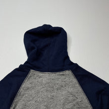Load image into Gallery viewer, Boys navy & grey, hoodie sweater, labels removed, armpit to armpit: 27cm, armpit to cuff: 18cm, EUC, size 0,