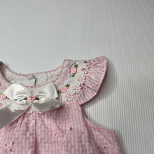 Load image into Gallery viewer, Girls Ollies Place, lined gingham cotton dress, light mark neck, FUC, size 00, L: 37cm