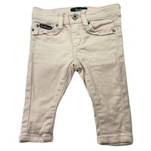 Load image into Gallery viewer, Girls Bardot Junior, pink stretch denim pants, adjustable, mark back waistband, FUC, size 00,
