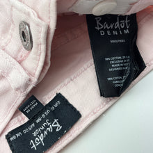 Load image into Gallery viewer, Girls Bardot Junior, pink stretch denim pants, adjustable, mark back waistband, FUC, size 00,