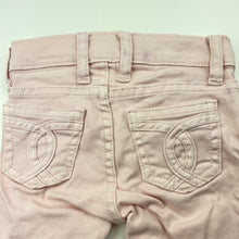 Load image into Gallery viewer, Girls Bardot Junior, pink stretch denim pants, adjustable, mark back waistband, FUC, size 00,
