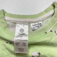 Load image into Gallery viewer, unisex Dymples, stretchy long sleeve pyjama top, FUC, size 0,